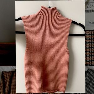 Zara salmon pink mock neck sweater S